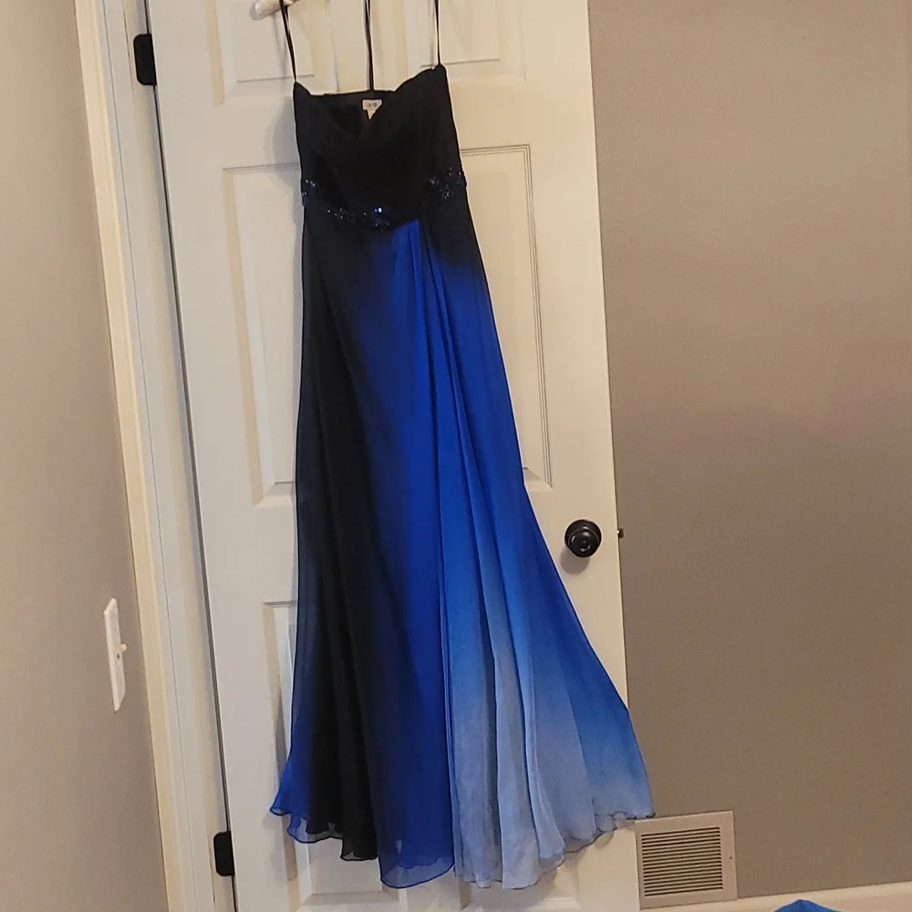 cache blue prom dress 2026 Prom Dress A-line Zip Chiffon Sweetheart Sleeveless Floor-Length